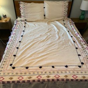 Anthropologie Queen Duvet Cover & Pillow Sham Set